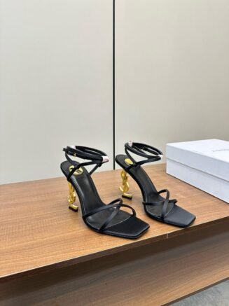 YSL Saint Laurent Silk High Heel Fairy Sandals
