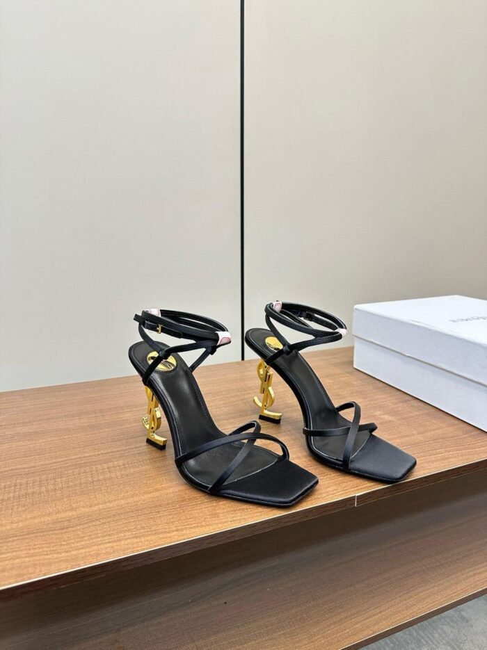 YSL Saint Laurent Silk High Heel Fairy Sandals