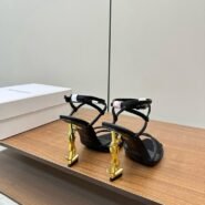 YSL Saint Laurent Silk High Heel Fairy Sandals