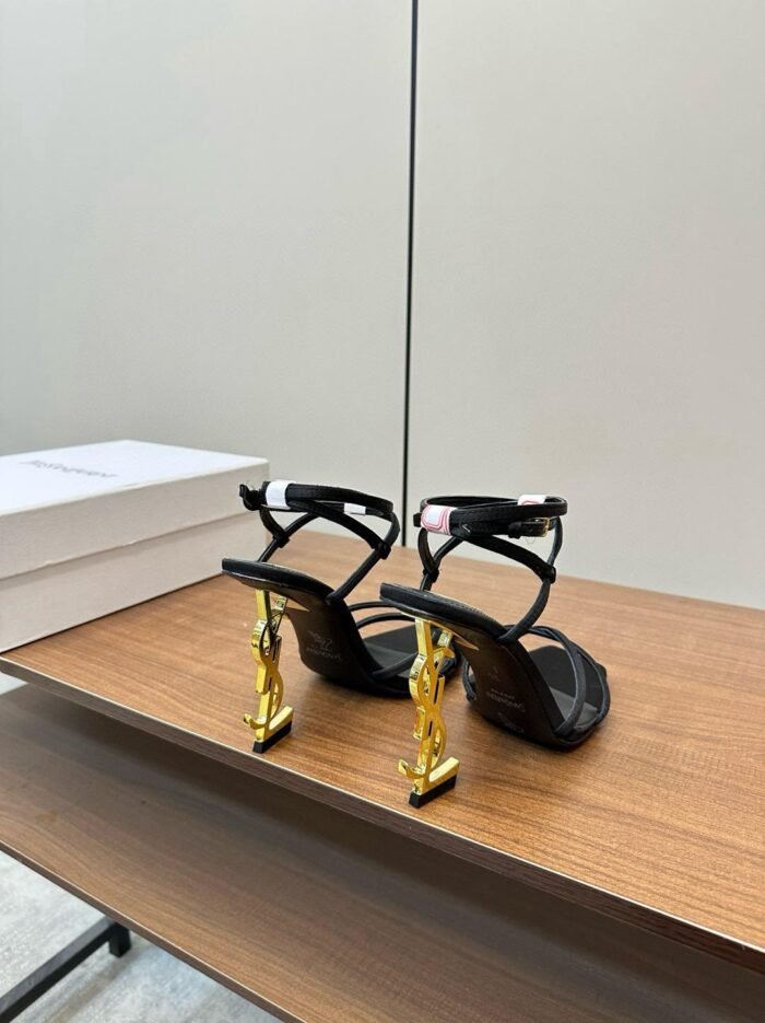 YSL Saint Laurent Silk High Heel Fairy Sandals