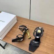 YSL Saint Laurent Silk High Heel Fairy Sandals