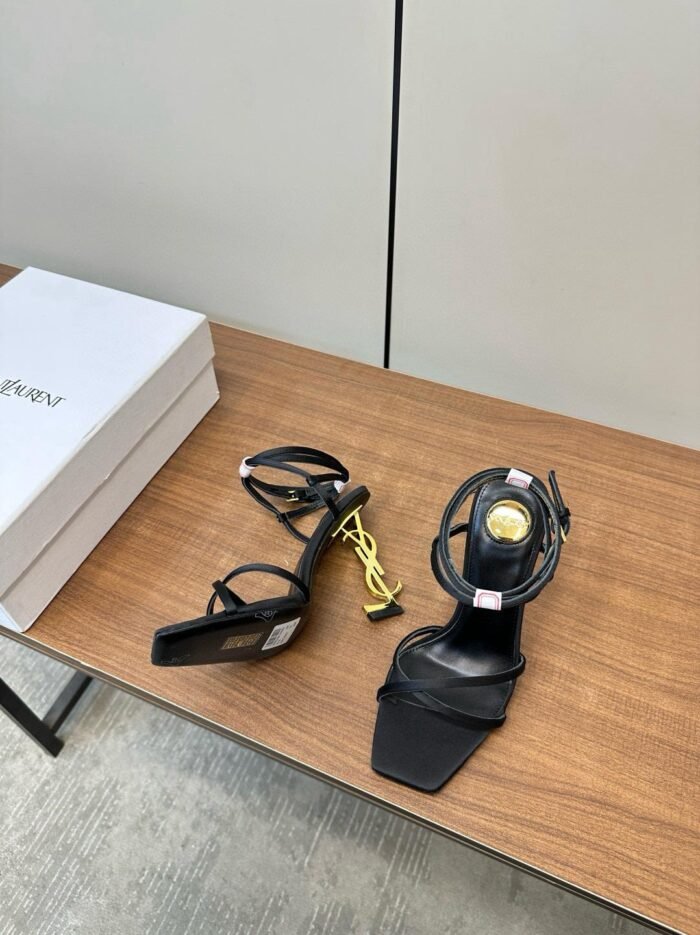 YSL Saint Laurent Silk High Heel Fairy Sandals