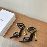 YSL Saint Laurent Silk High Heel Fairy Sandals