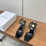 YSL Saint Laurent Silk High Heel Fairy Sandals