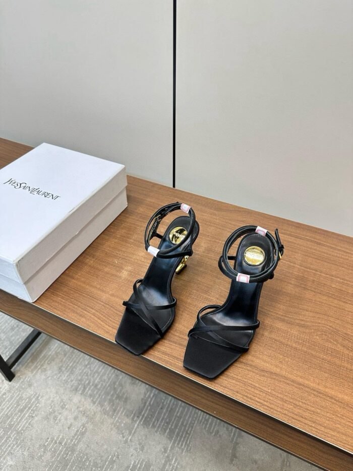 YSL Saint Laurent Silk High Heel Fairy Sandals
